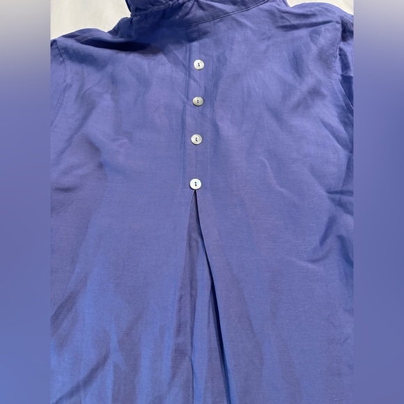 Soft Surroundings Tunic Top Womens 1X linen blended Purple Long Sleeve (k11 - Picture 5 of 10